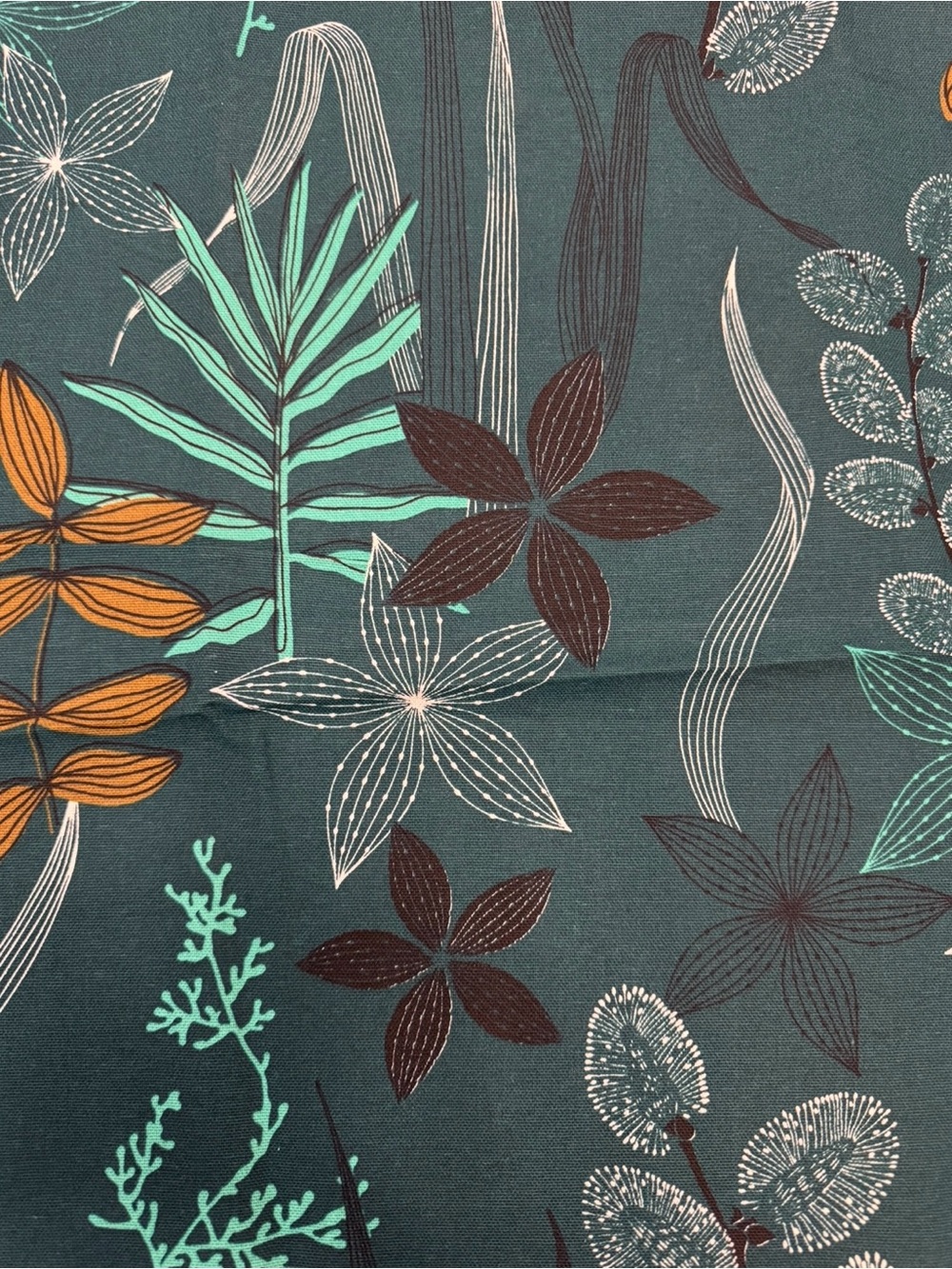 STOF FRANCE CHEVREFEUILLE PRINTED DRAPERY FABRIC IN PETROLE